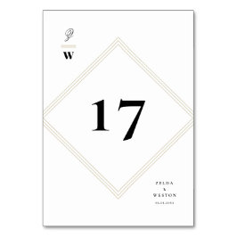 Klassische Bars Linien Doppelmonogramm Moderne Hoc Tischnummer