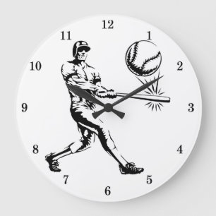 Klassische Baseball-Batter-Wall-Uhr Große Wanduhr