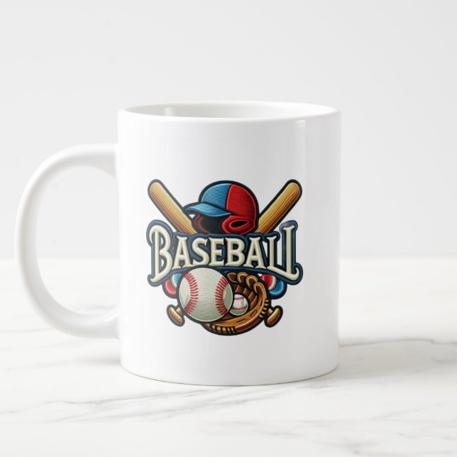 Klassische Baseball Essentials / Stilvolle Retro L Jumbo-Tasse (Links)
