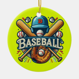 Klassische Baseball Essentials / Stilvolle Retro L Keramik Ornament