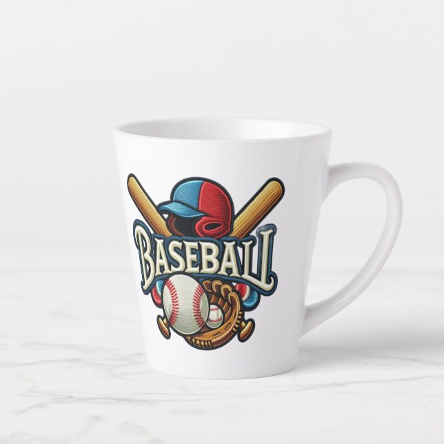 Klassische Baseball Essentials / Stilvolle Retro L Milchtasse (Rechts)
