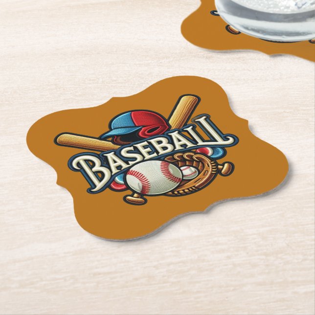 Klassische Baseball Essentials / Stilvolle Retro L Untersetzer (angewinkelt)
