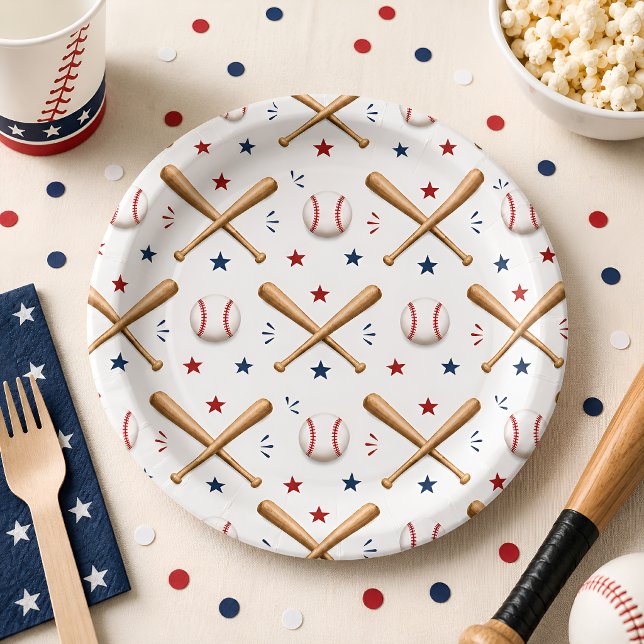 Klassische Baseball-Muster-Papierteller für Kinder Pappteller (Von Creator hochgeladen)