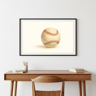 Klassische Baseball Waterolor Kunst Poster