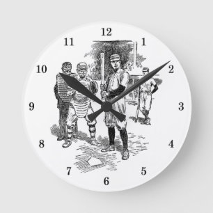 Klassische Baseballmauer Runde Wanduhr