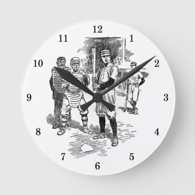 Klassische Baseballmauer Runde Wanduhr (Vorderseite)