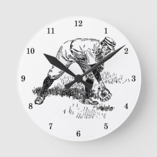 Klassische Baseballmauer Runde Wanduhr