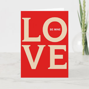 Klassische „Be Mine“-Karte zum Valentinstag Karte