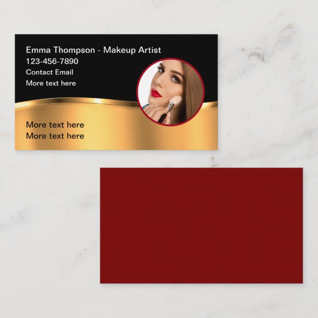 Klassische Beauty Makeup Artist Business Cards Visitenkarte (Vorne/Hinten)