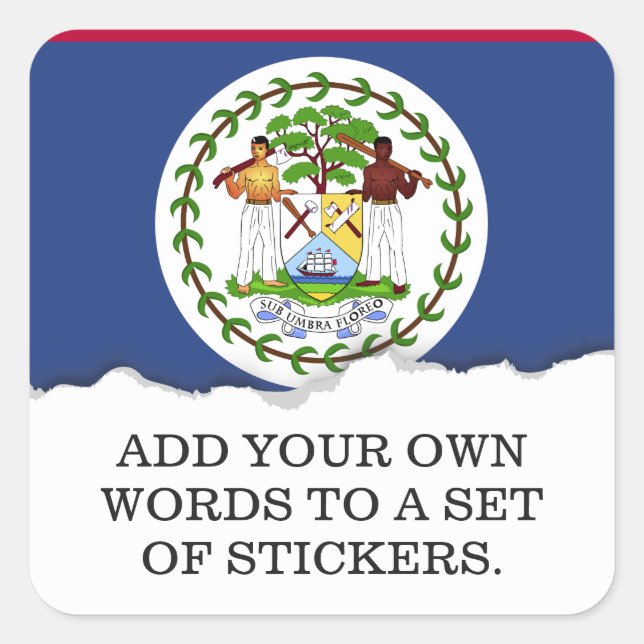 Klassische Belize-Flagge Quadratischer Aufkleber (Vorderseite)