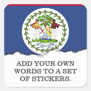 Klassische Belize-Flagge Quadratischer Aufkleber