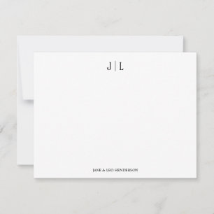 Klassische benutzerdefinierte Monogramm-Hochzeit f Mitteilungskarte