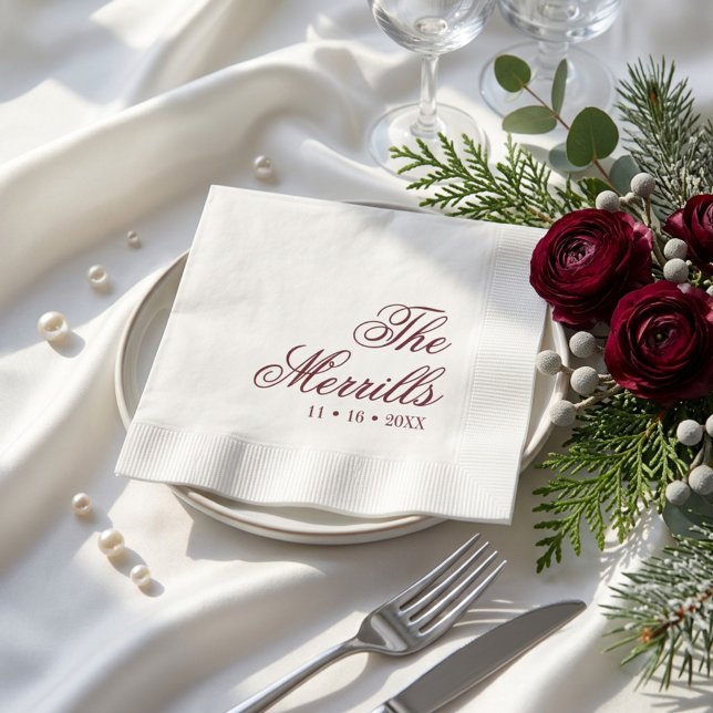 Klassische benutzerdefinierte Mr-und-Mrs-Cocktail- Serviette (Von Creator hochgeladen)