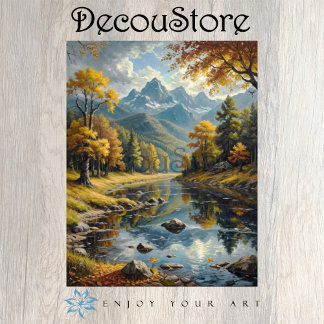 Klassische Berglandschaft Decoupage Seidenpapier