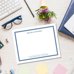 Klassische Berufliche Dusty Blue Border Stationery Mitteilungskarte