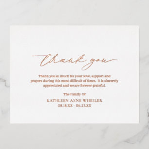 Klassische Bestattungskarte Folie Einladungspostkarte