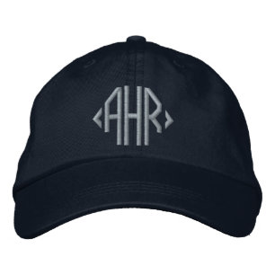 Klassische bestickte Monogramm-Mütze Baseballkappe