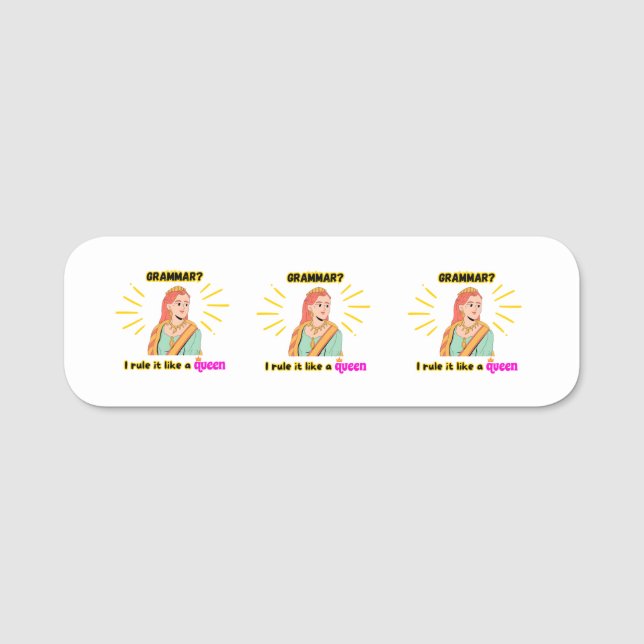 Klassische Bezeichnung Namensschild (Vorderseite)