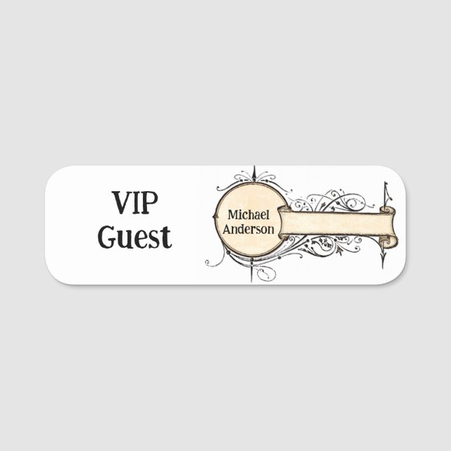 Klassische Bezeichnung Namensschild (Vorderseite)