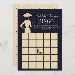 Klassische Bingo-Karte für Vintages Mode-Brautpart Einladung