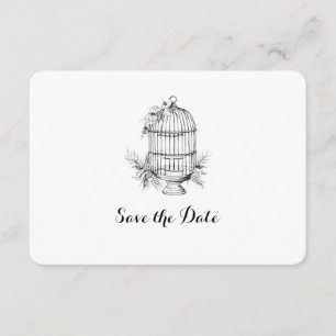 Klassische Birdcage Personalisierte Save the Date Einladung