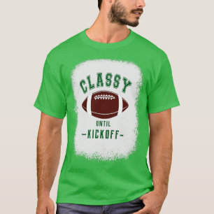 Klassische bis zum Kickoff grüne Farbbriefe Sport T-Shirt
