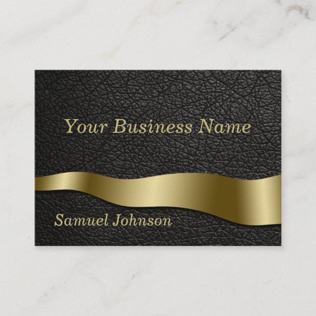 Klassische Black Leather Business Card Visitenkarte (Vorderseite)