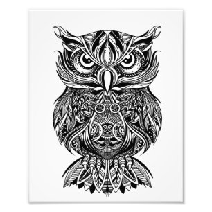 Klassische Black Owl Bird Nature Custom Business C Fotodruck