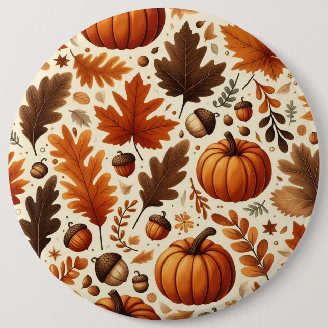 klassische Blätter/Kürbisse/Akkorde Herbst Button (Vorderseite)