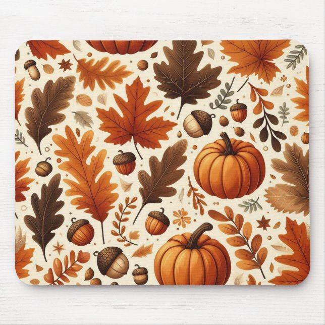 klassische Blätter/Kürbisse/Akkorde Herbst Mousepad (Vorne)