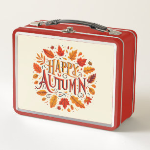 klassische Blätter und glücklicher Herbst Metall Brotdose