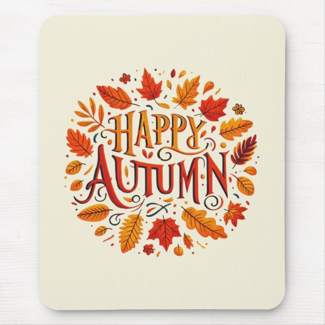 klassische Blätter und glücklicher Herbst Mousepad (Vorne)