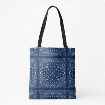 Klassische blaue Bandana-Taschen-Tasche