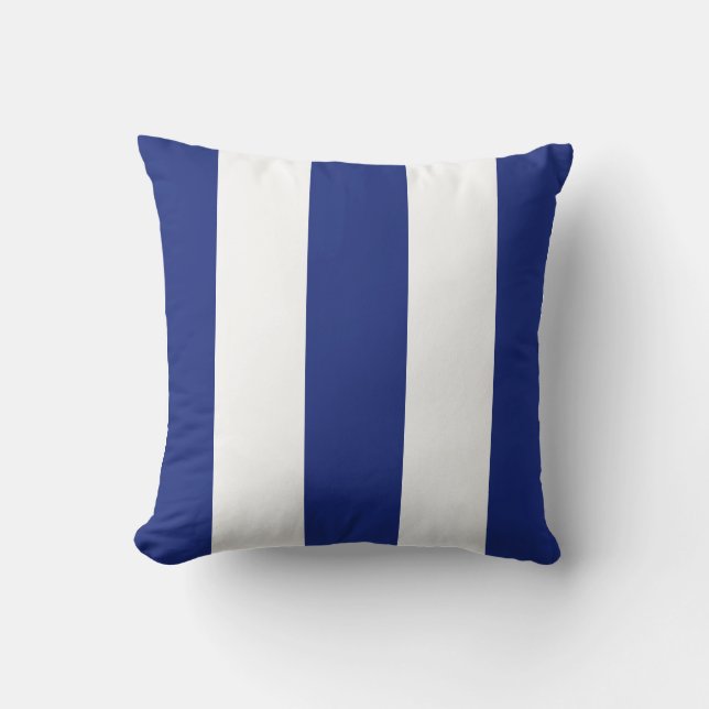 Klassische, blaue, blaue Streifen Kissen (Vorderseite)
