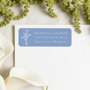 Klassische blaue Calla-Lilien-Hochzeit-Rücksendead