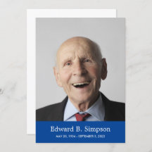 Klassische Blaue Feier des Lebens mit Foto