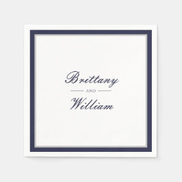 Klassische blaue Grau-Braut und Groom Napkins Serviette