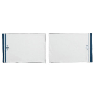 Klassische blaue Grenze mit Monogramm Kissenbezug