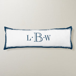 Klassische blaue Grenze mit Monogramm Seitenschläferkissen