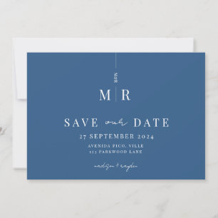 Klassische blaue Hochzeit der Navy speichert das D Save The Date