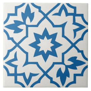 Klassische blaue marokkanische Sternmusterfliese Fliese