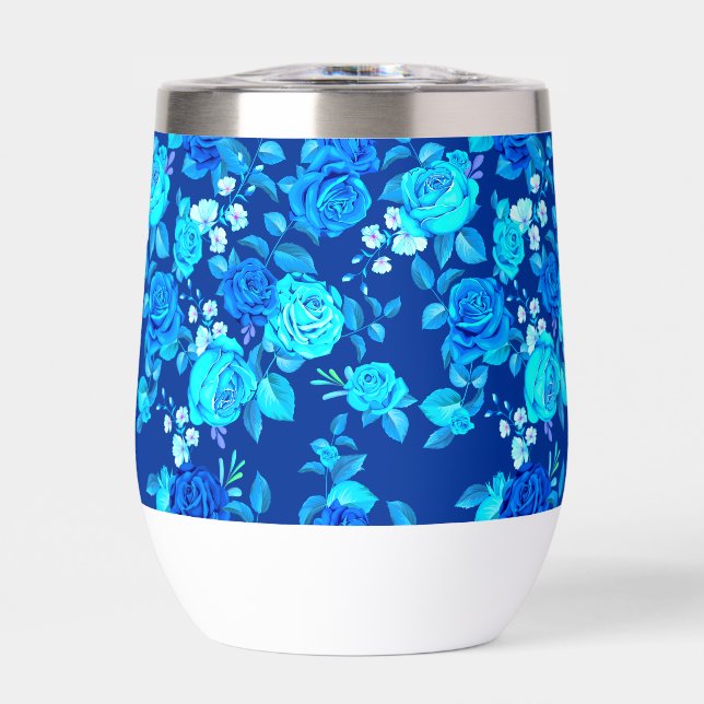 Klassische Blaue Rose Blume Muster-876 (Vorderseite)
