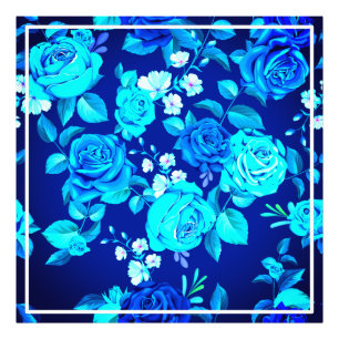 Klassische Blaue Rose Blume Muster-876 Fotodruck