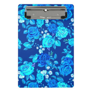 Klassische Blaue Rose Blume Muster-876 Mini Klemmbrett