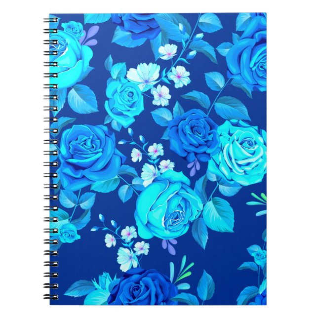 Klassische Blaue Rose Blume Muster-876 Notizblock (Vorderseite)