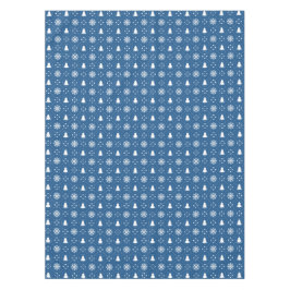 Klassische Blaue Schneeflocken Weihnachtsbäume Tischdecke