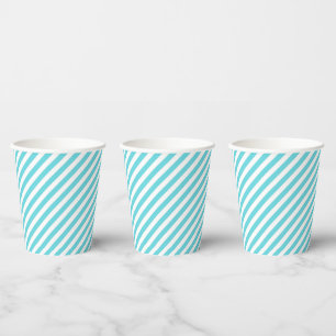 Klassische blaue und weiße diagonale Streifen Pappbecher