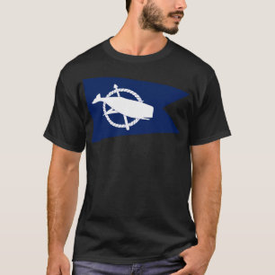 Klassische blaue und weiße Nantucket Island White T-Shirt