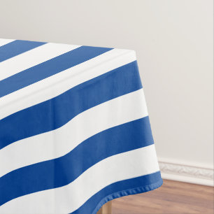 Klassische blaue und weiße Streifen Tischdecke