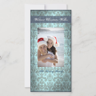 Klassische blaue Vintage-Weihnachtskarte Feiertagskarte